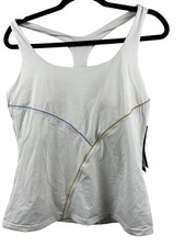 Fila Womens White Racerback Tank Top L 50 UPF Protection