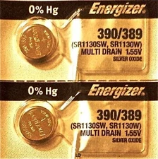 ENERGIZER 390/389 SR1130SW WATCH BATTERIES E390 389 (2piece) NEW AuthorizeSeller