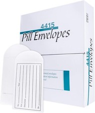 Printed Paper Pill Envelope Bags, Holds a Variety, 3.5” x 2.25”, 1000 Count