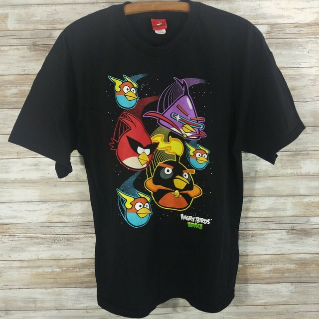 Black Angry Birds Space Tshirt XL XLarge Cotton eBay