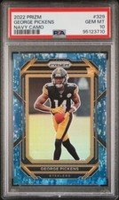 🏈📈2022 Panini Prizm RC George Pickens NAVY Camo /25 Rc Psa 10 Rookie, RARE🔥🏈