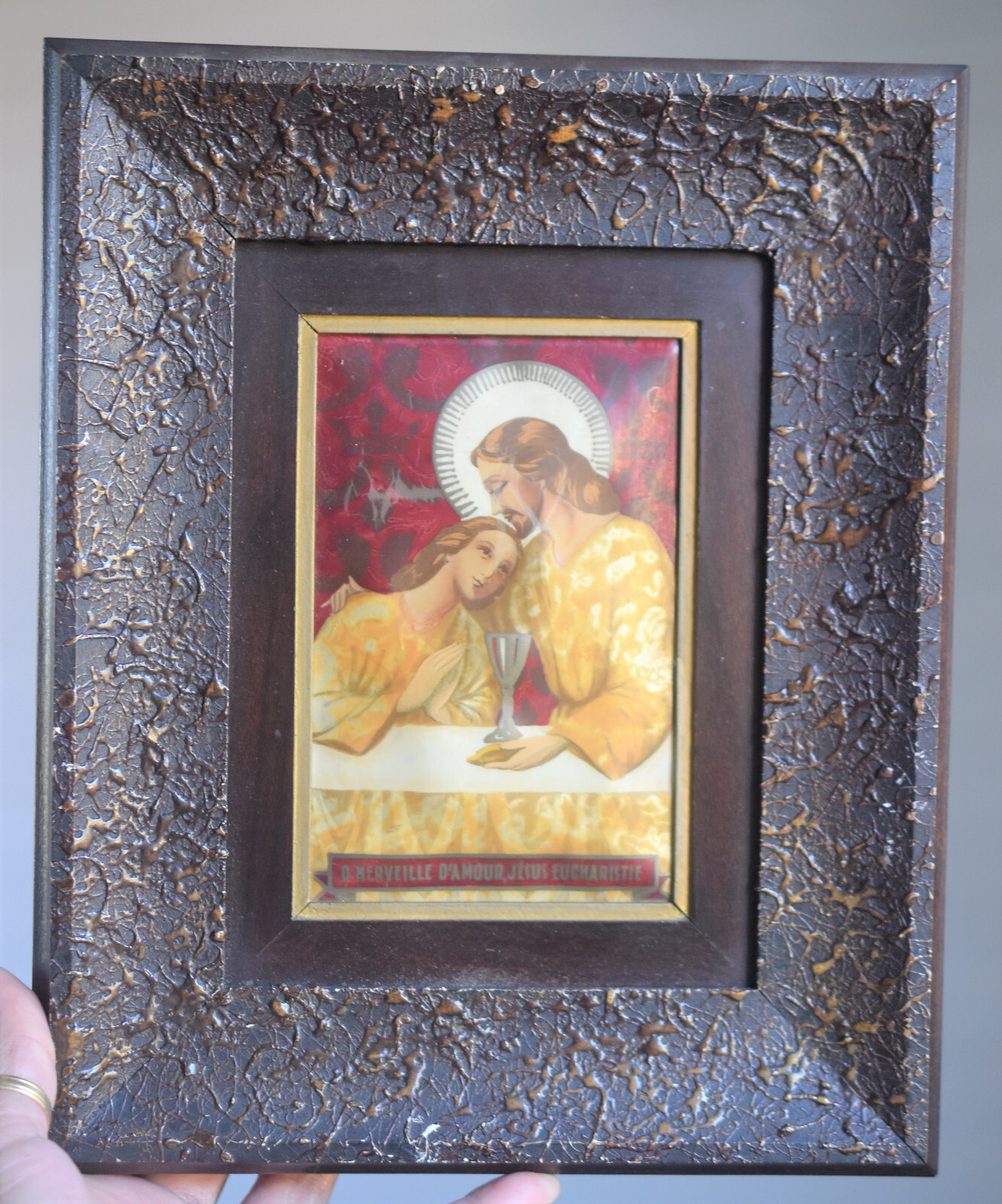 Vintage French framed religious painting, nacromarbrure ,art deco eBay