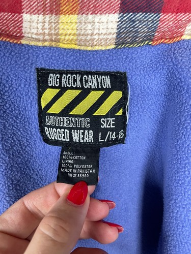 Big Rock Canyon Boys Columbia Fleece Lined Flannel Shirt Size L 14/16 - Picture 4 of 10