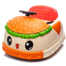 Ride On 12V Hamburger Toddlers Kids 360  Spin Bumper Car Remote LED Lights Music