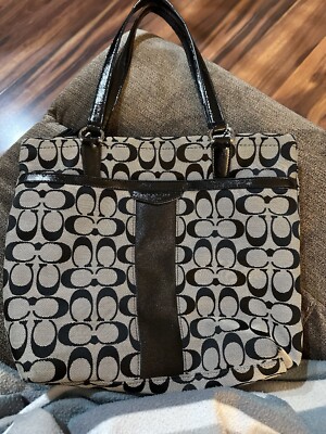 Signature COACH Black/Grey Tote Bag | eBay
