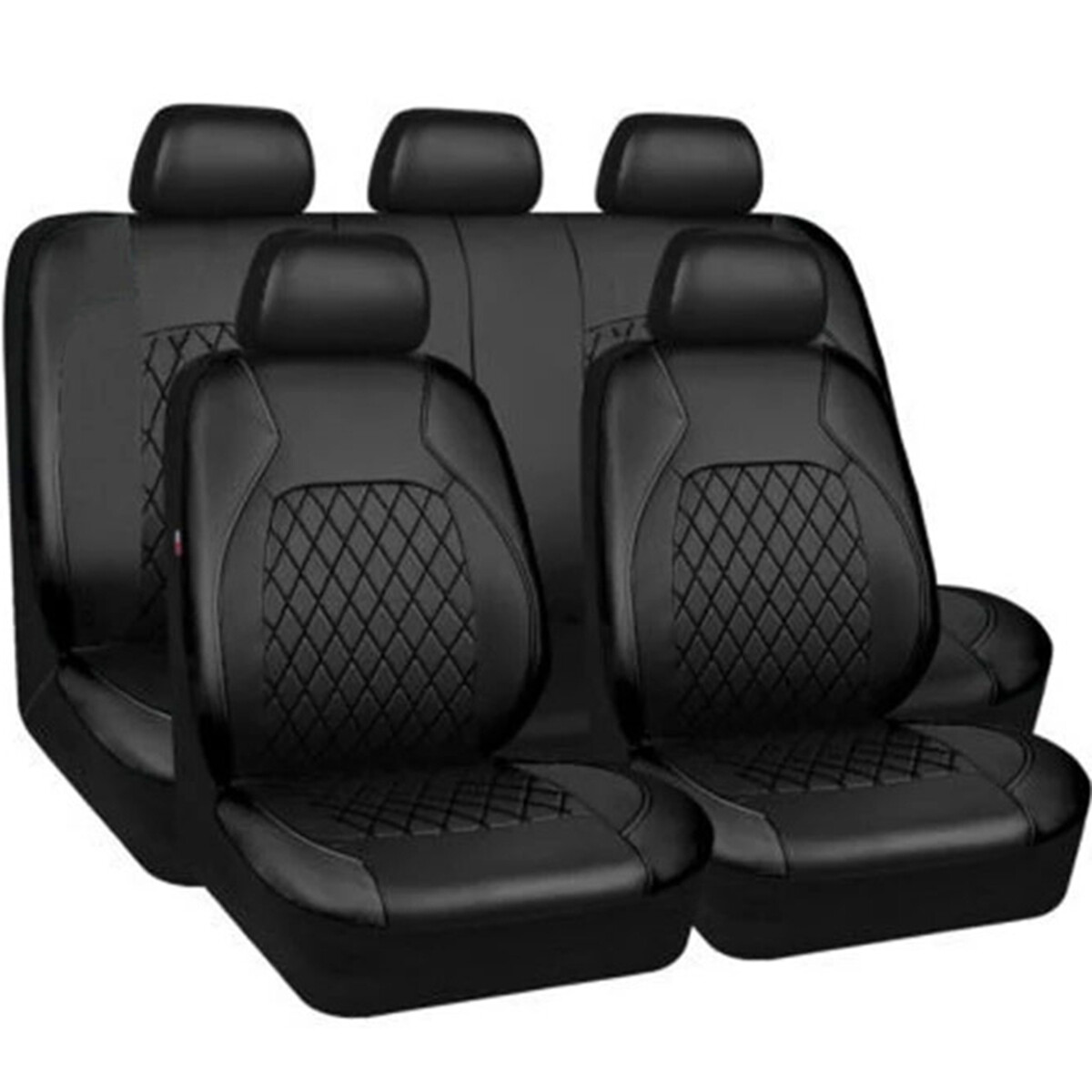 9Pcs Car Seat Cover Full Set Breathable Front Rear PU Leather Protector Interior