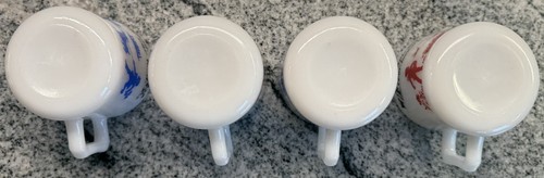 Four (4) Vintage Hazel Atlas Child's Milk Glass Prayer Mugs Cups - Picture 6 of 6