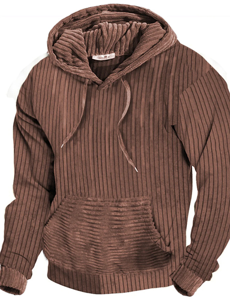 New men's corduroy hoodie sports top casual hooded jacket