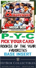 2024 BOWMAN CHROME MEGA BOX INSERT Mojo Refractor ROY Favorites PYC Pick Card RC