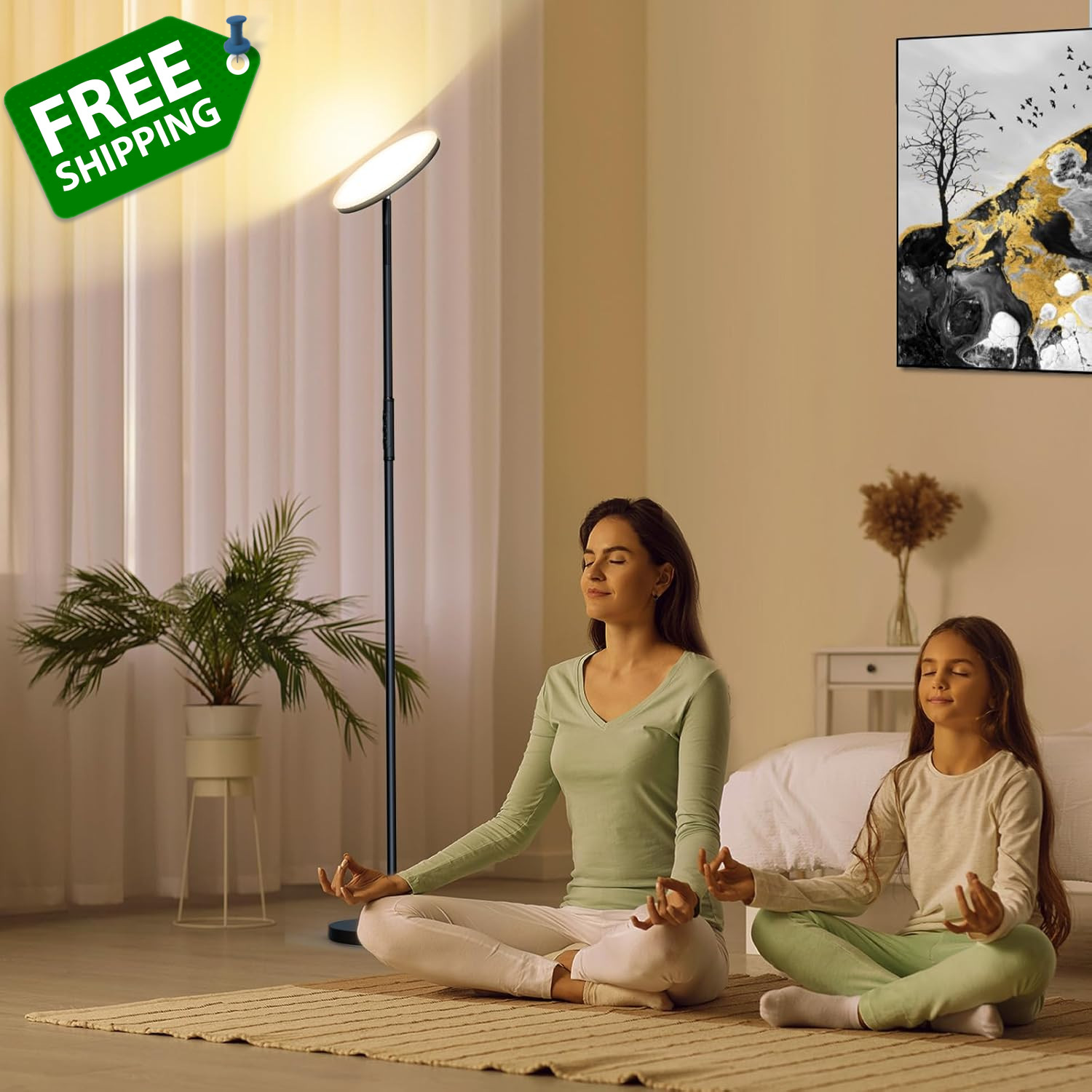 LED Floor Lamp, 3600LM 36W Super Bright Standing Lamp with 2700K6500K