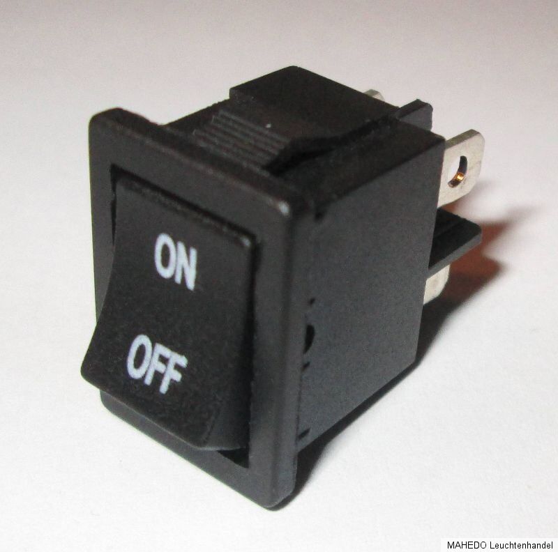Mini Einbauschalter Schalter Wippenschalter Netzschalter 2 Polig 230V schwarz