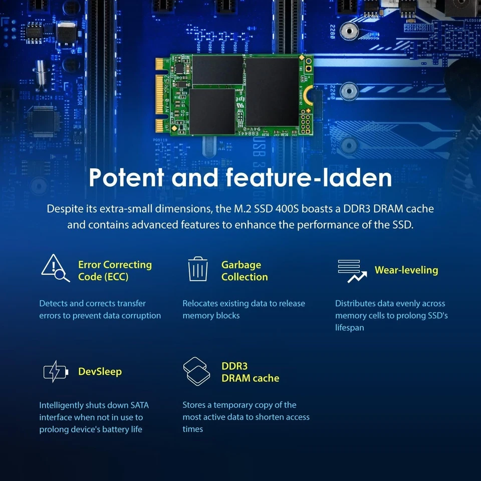 Transcend 64GB MTS400S SSD - M.2 2242 SATAIII - Internal Solid State Drive (NEW) - Image 4 of 4