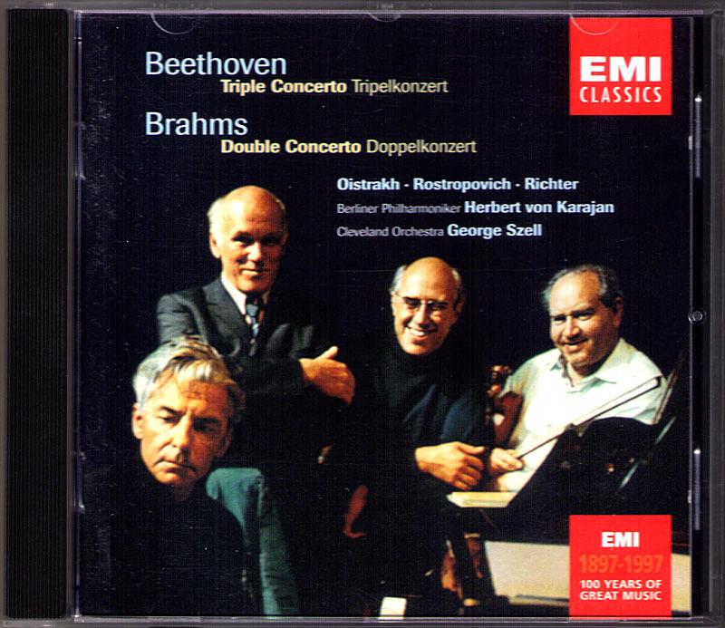 OISTRAKH ROSTROPOVICH RICHTER KARAJAN Beethoven Brahms Triple Double Concerto CD