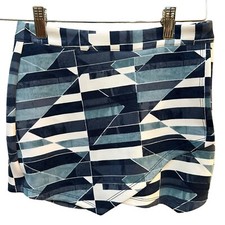 Abercrombie Fitch Mini Skort Blue Geometric Soft Shorts Festival Size XS