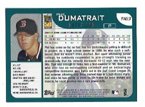 2001 TOPPS TRADED "Gold" Cards: T71- T175 Pr: XXXX/2001 U PICK - Picture 155 of 191