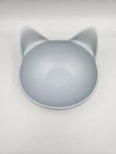 Cat Head Stoneware Bowl Gray 5 oz Dine In Cat Head Shaped Ceramic Food Bowl