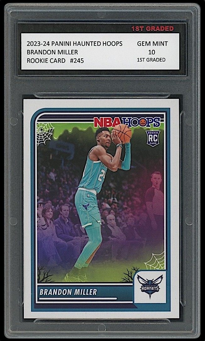 Brandon Miller 2023-24 Panini Haunted Hoops 1st Graded 10 NBA Rookie Card #245