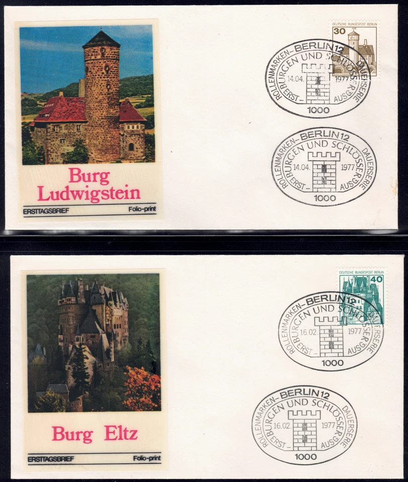 1977-79 German Occupation SC# 9N392-9N395 - 4 FDC's - Castles of Germany - Used - Image 2 of 2