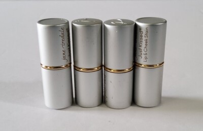 Lot Of 4-Jane Iredale Just Kissed Lip & Cheek Stain Forever Pink Travel Size 