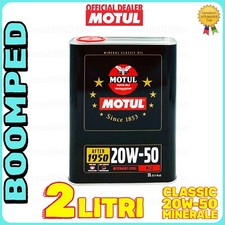2 LITRI Olio Motore auto storiche MOTUL 20W50 Minerale 1950 1970 API SF/CC MO51