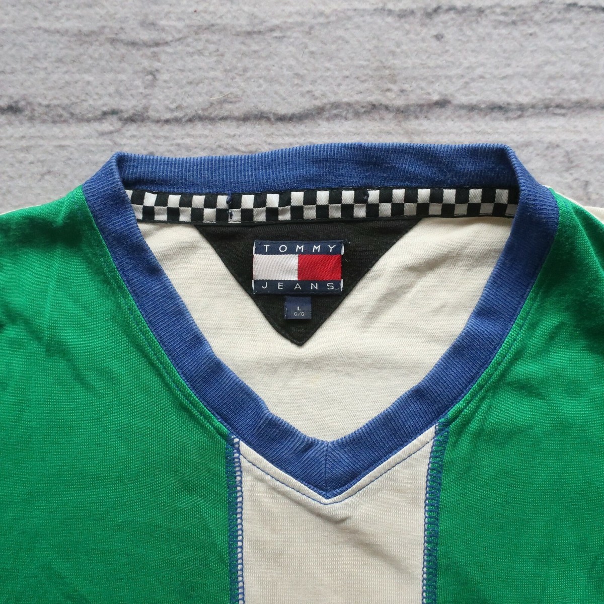 Vintage 90s Tommy Hilfiger Jeans Jersey Size L Sports Cycling