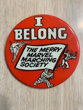 ‘64 MMMS MERRY MARVEL MARCHING SOCIETY PIN BUTTON NM 3 INCHES ORIGINAL VERY RARE