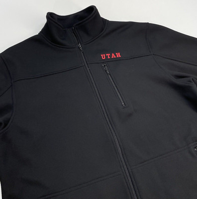 Utah Utes Know Wear Full Zipper Pockets Sweatshirt Jacket Men s M Black NCAA 
