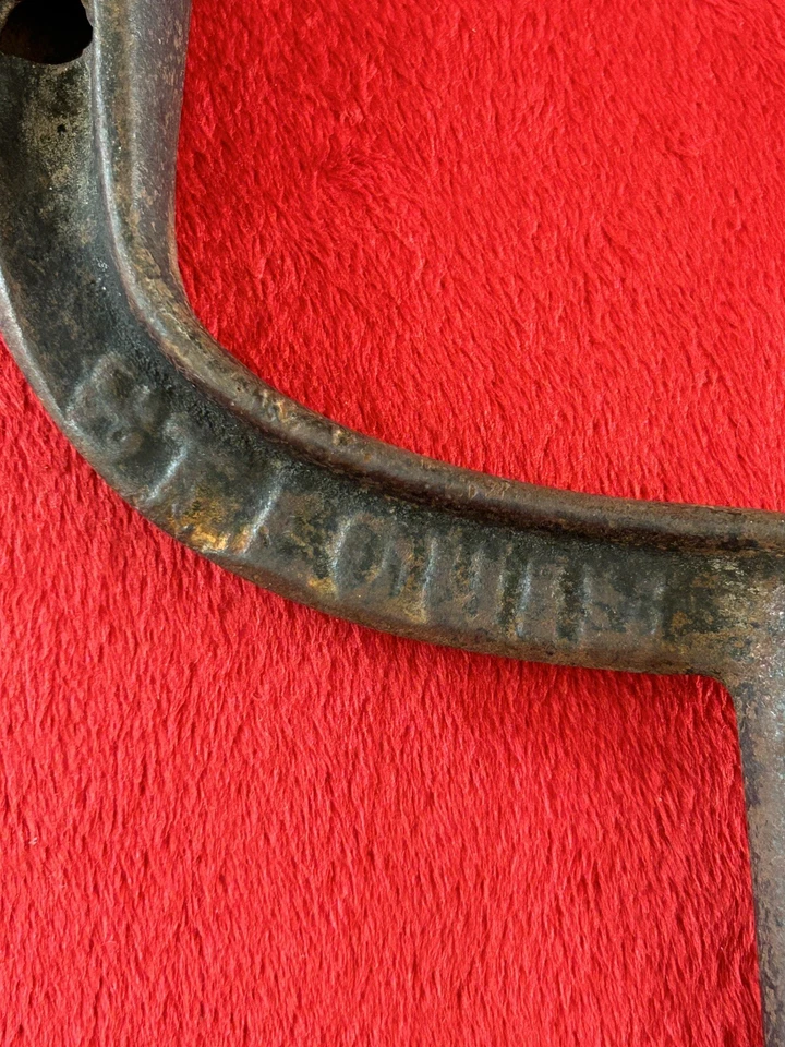 Vintage B & B Cast Iron Wood Coal Stove Cover Lid Lifter Handle Mfg - Image 4 of 4