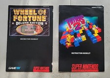 TETRIS 2  WHEEL OF FORTUNE SUPER NINTENDO SNES REPLACEMENT MANUALS ONLY 