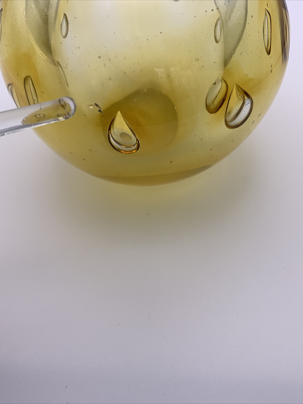 Art Glass Perfume Bottle Orange Bullicante Pulegoso Blown Stopper Murano Style
