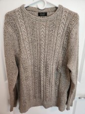 Zara Mens Light mustard Grey Knitted Sweater 40 Medium or Large