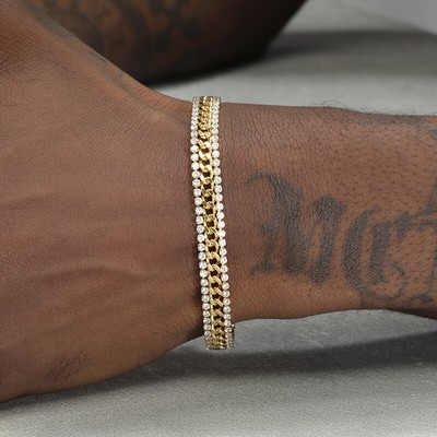 Yisen 14K Gold Tennis Bracelet | Hip-Hop Trendsetter