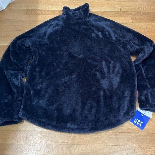 JoyLab NWT Soft Furry Mock Neck Sweater Pullover Navy L - Picture 6 of 8