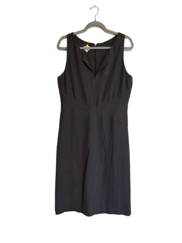 Vinatge Armani Collezioni Grey Linen Sleeveless Womens Dress Size 14 Italy
