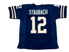 UNSIGNED CUSTOM Sewn Stitched Roger Staubach Blue Jersey - M, L, XL, 2XL, 3XL