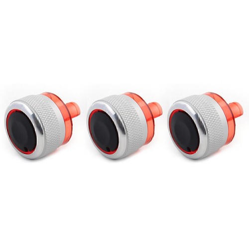 Switch Knob Heater Buttons A/C Cover Heat Fit Peugeot 206 207 C2 Silver Car 3Pcs - Picture 6 of 9