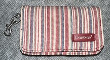 NEW 5" Longaberger Homestead Wallet Change Purse Red Blue Green Tan Striped