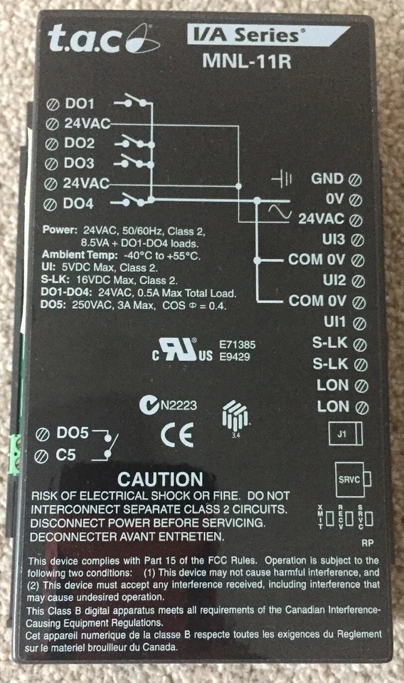 Schneider TAC I/A Series MNL-11RF3 , MNL-110 Fan Coil Controller With LonMark - Image 3 of 4