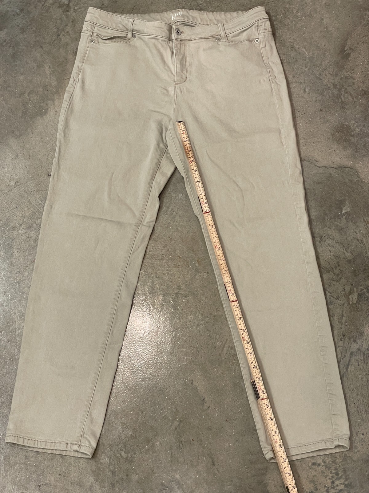 J.Jill Slim Boyfriend Jeans Pants Womens 12 Tan Stretch Straight Fit Casual thumbnail 8