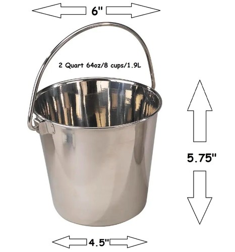 Cubos de cubo de acero inoxidable de calibre resistente sin enganches para uso doméstico perrera granja - Imagen 22 de 48