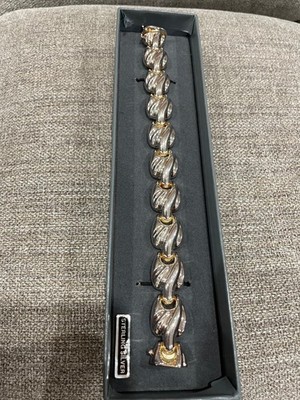 IBB Italy 925 Sterling Silver Abstract Link Chain Bracelet