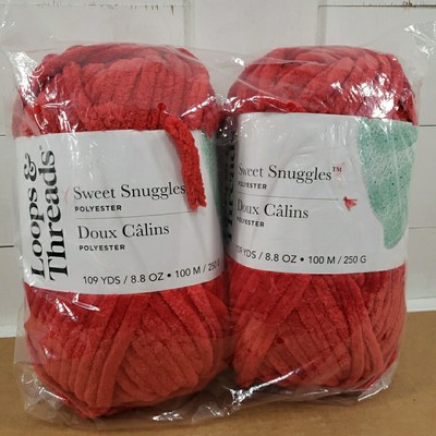 Loops & Threads Sweet Snuggles Red Polyester Yarn 2 Pack Each Roll Has 109yds