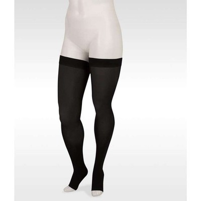 Juzo Basic Open Toe Thigh High Silicone Dots 20-30mmHg (Black) Size: III (3)