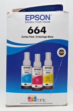 Genuine Set of 3 Epson 664 Cyan Magenta Yellow Ink EXP 03/2028 