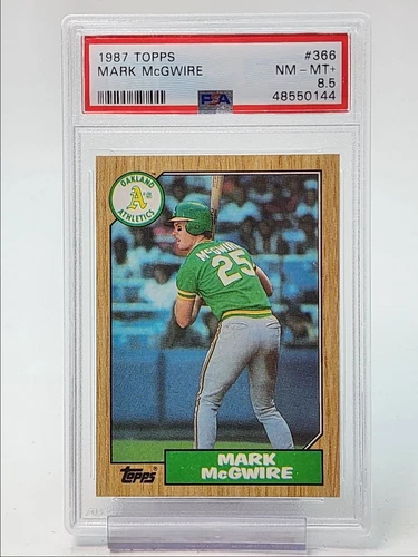 MARK MCGWIRE 1987 TOPPS BASEBALL ROOKIE ATHLETICS #366 A RC PSA 8.5 Q0460