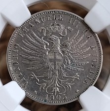25 CENTESIMI 1903 AQUILA SABAUDA PERIZIA NGC AU 55 - MONETA REGNO D'ITA