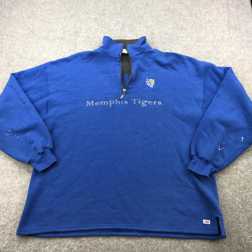 Vintage Memphis Tigers Sweatshirt Mens XL Pullover Quarter Zip Soffe - Image 2 of 4