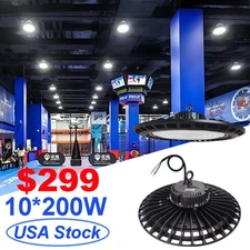 2-10 Pack 200W Led High Bay Light Factory Warehouse Commercial Industrial Lights