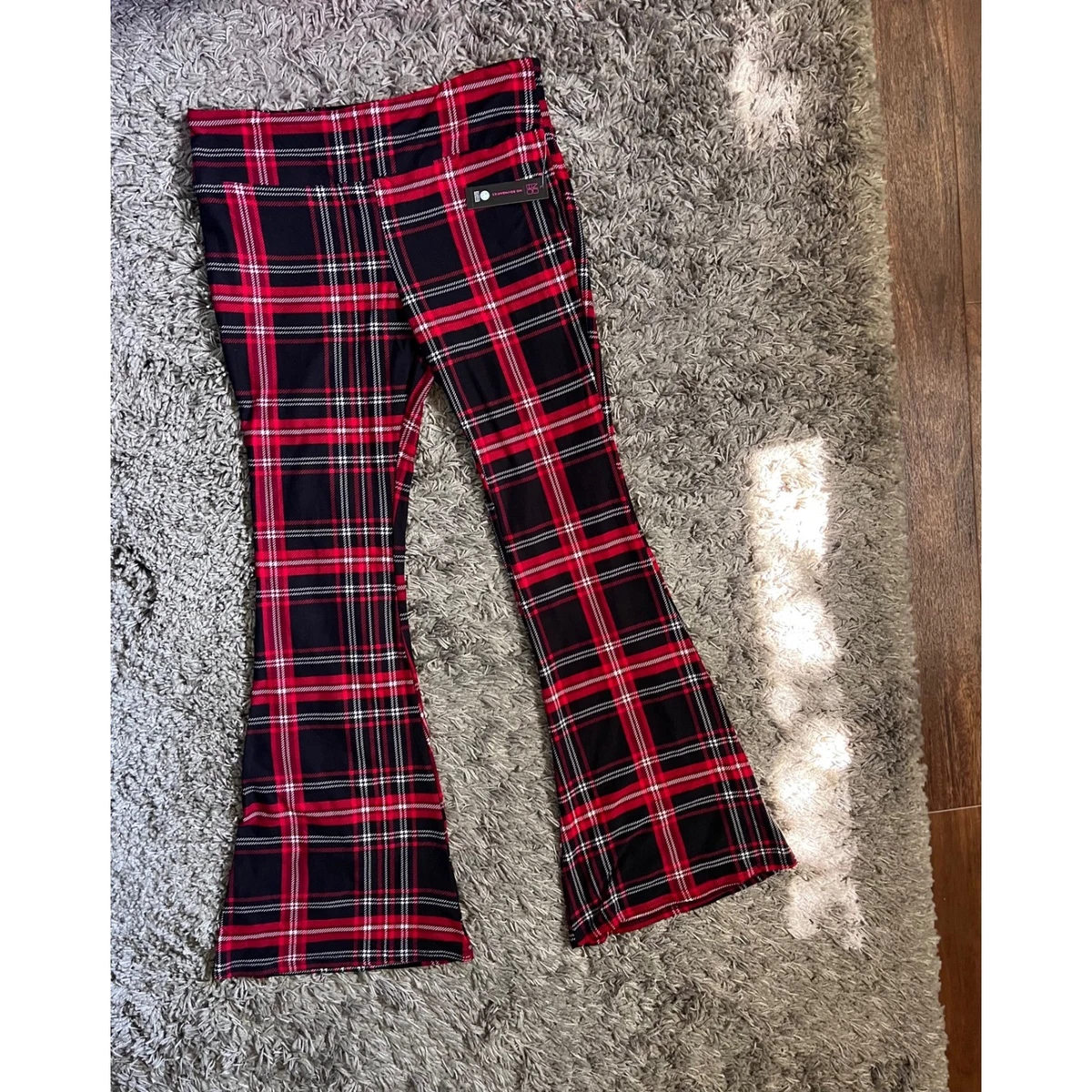 Flared Plaid Pants for Women for sale - eBay