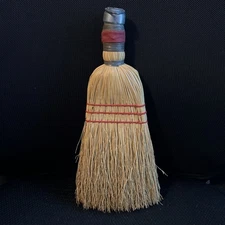 Vintage Whisk Broom Velvet Bandage 12 Inch Red Stitching